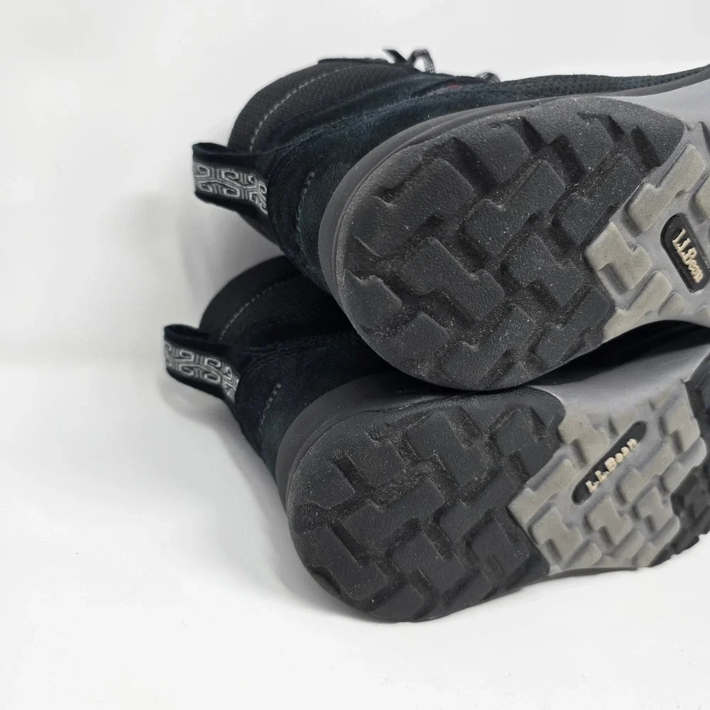 LL Bean Womens Snow Sneakers Waterproof Primaloft Boots Black 504747 Size 8.5 M